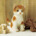 Japan Hamanaka Wool Needle Felting Kit - Brown Cat - 1