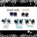 Black Grey Cat Safety Eyes - 9mm - 1