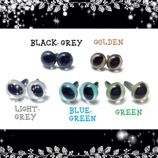 Blue Green Cat Safety Eyes - 9mm - 1