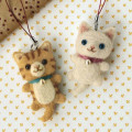 Japan Hamanaka Wool Needle Felting Kit - White Cat & Tabby Cat - 1
