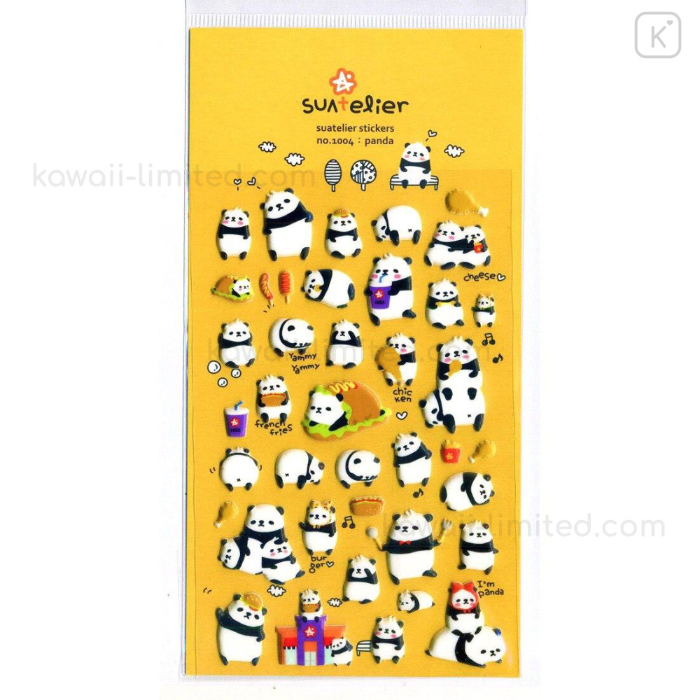 Korea Suatelier Puffy Sticker Panda Kawaii Limited 