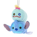 Japan Disney Store Tsum Tsum Plush Keychain - Stitch & Scrump - 1