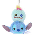 Japan Disney Store Tsum Tsum Plush Keychain - Stitch & Scrump - 2