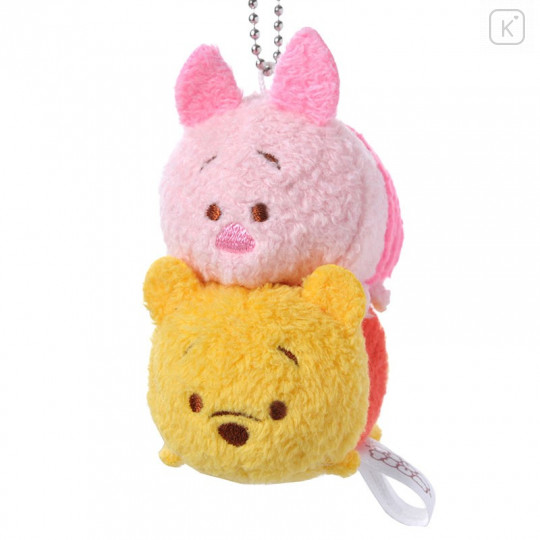 Japan Disney Store Tsum Tsum Plush Keychain - Pooh & Piglet - 1