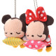 Japan Disney Store Plush Keychain - Sleeping Baby Mickey & Minnie