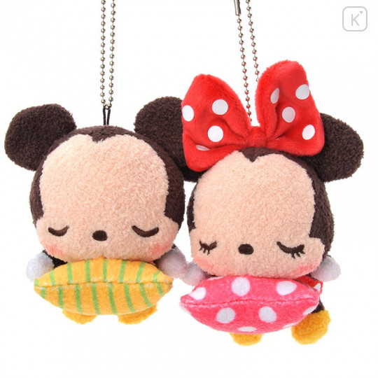 Japan Disney Store Plush Keychain - Sleeping Baby Mickey & Minnie - 2