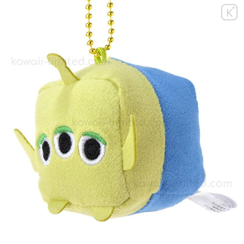 Japan Disney Mini Cube Plush Keychain Aliens Little Green Men Kawaii Limited