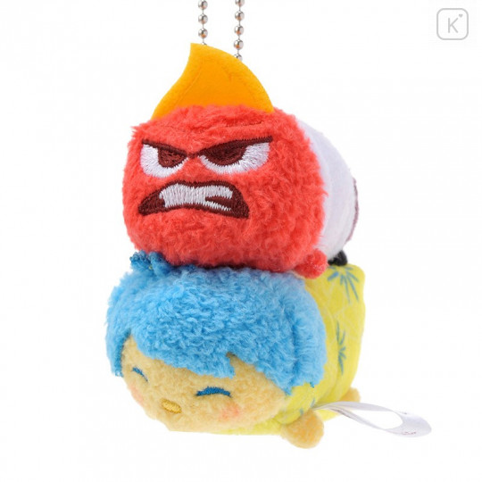 Japan Disney Store Tsum Tsum Plush Keychain - Inside Out Joy & Anger - 1