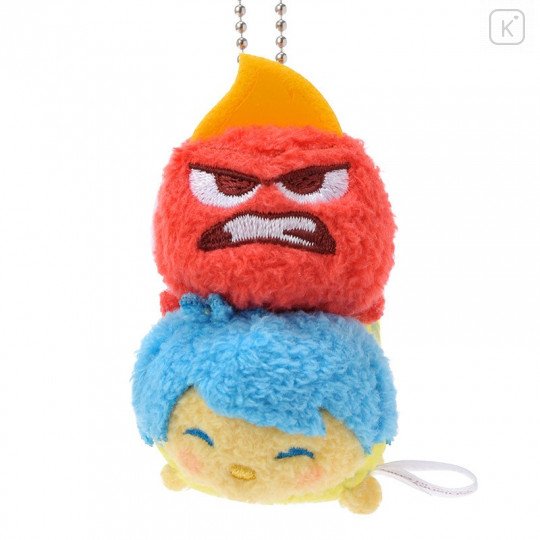 Japan Disney Store Tsum Tsum Plush Keychain - Inside Out Joy & Anger - 2