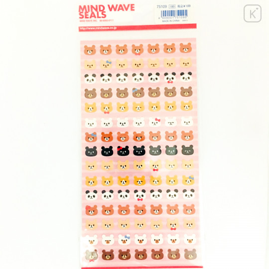 Japan Mind Wave Seals Mini Stickers - Bear & Panda - 1