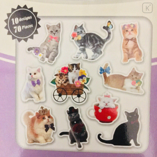 Photo Soup Flake Stickers 70pcs - Cat Kitten - 1