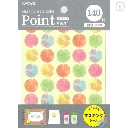 Japan Kyowa Masking Watercolor Point Seal 140pcs | Kawaii