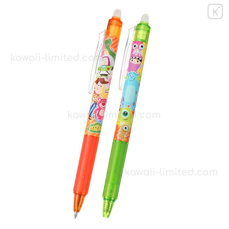 Japan Disney Pilot Frixion Erasable 0 38mm Gel Pen 2pcs Pixar Friends Kawaii Limited