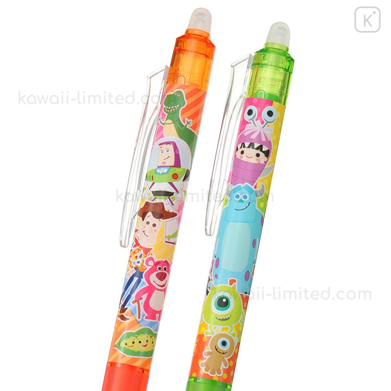 Japan Disney Pilot Frixion Erasable 0 38mm Gel Pen 2pcs Pixar Friends Kawaii Limited