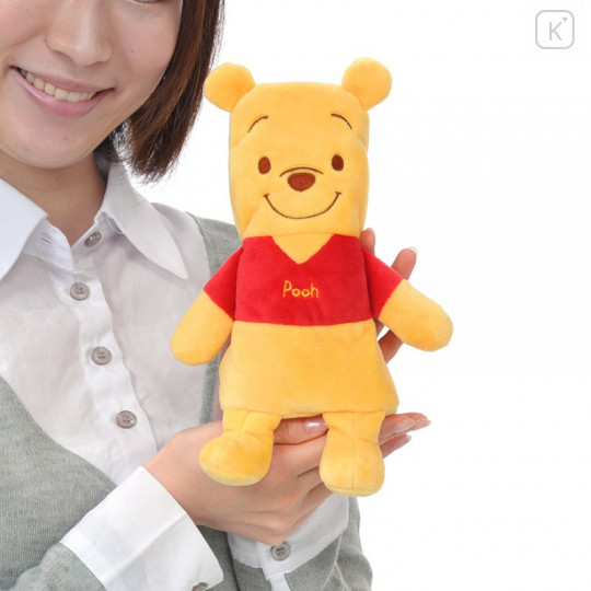 Japan Disney Store Stuffed Plush Mini Pouch - Sitting Winnie the Pooh - 4
