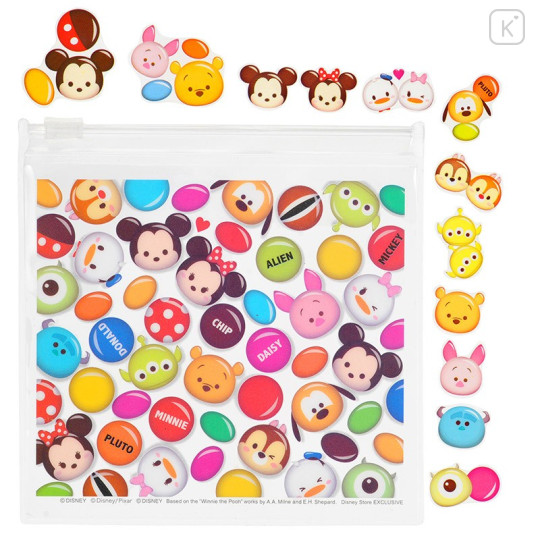 Japan Disney Store 70pcs Flake Seal Stickers - Tsum Tsum Friends - 1