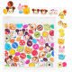 Japan Disney Store 70pcs Flake Seal Stickers - Tsum Tsum Friends