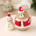 Japan Hamanaka Wool Needle Felting Kit - Christmas Bear Santa & Snowman - 1