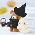 Japan Hamanaka Wool Needle Felting Kit - Halloween Witch Bear & Little Ghost - 1