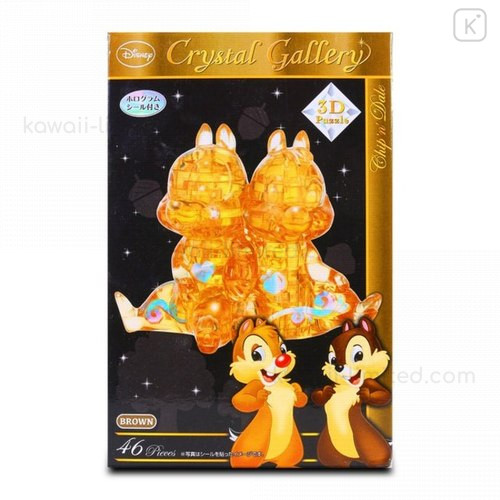 Japan Disney Crystal Gallery 3D Puzzle 46pcs - Chip & Dale