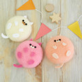 Japan Hamanaka Aclaine Needle Felting Kit - Pink Macaron Cats - 1