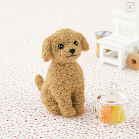 Japan Hamanaka Wool Needle Felting Kit - Apricot Toy Poodle - 1
