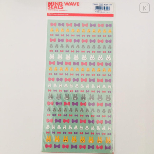 Japan Mind Wave Seals Mini Stickers - Rabbit & Ribbon - 1