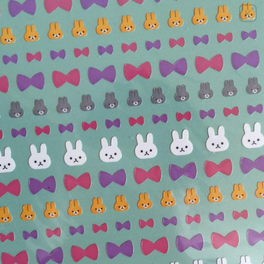 Japan Mind Wave Seals Mini Stickers - Rabbit & Ribbon - 2