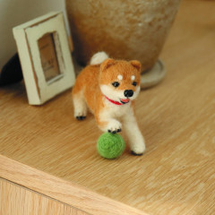 Japan Hamanaka Wool Needle Felting Kit - Shiba Inu with Ball