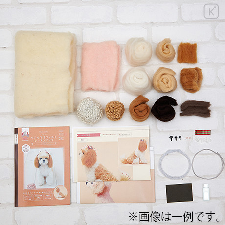 Japan Hamanaka Wool Needle Felting Lesson Kit - Toy Poodle - 3