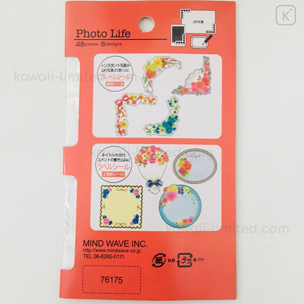 Japan Mind Wave Photo Life Stickers 48pcs Flower Kawaii Limited