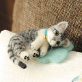 Japan Hamanaka Wool Needle Felting Kit - Grey Tabby Cat - 1
