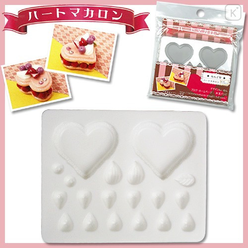 Japan DIY Decoden Clay Soft Mold - Strawberry Heart Macaroon - 3