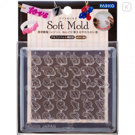 Japan Padico Clay & UV Resin Soft Mold - Alphabet Cursive Letters - 1