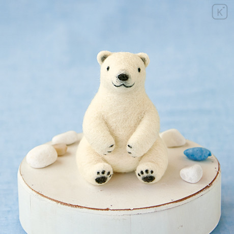Japan Hamanaka Wool Needle Felting Kit - Polar Bear - 1