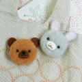 Japan Hamanaka Aclaine Pom Pom Craft Kit - Soft and Fluffy Rabbit and Bear Bonbon Brooch - 1
