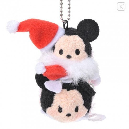 Japan Disney Store Tsum Tsum Key Chain - Mickey & Minnie × Santa Christmas - 2