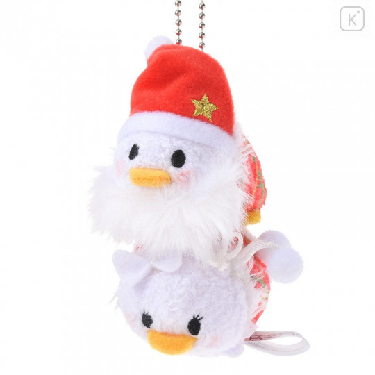 Japan Disney Store Tsum Tsum Key Chain - Donald & Daisy × Santa Christmas - 1