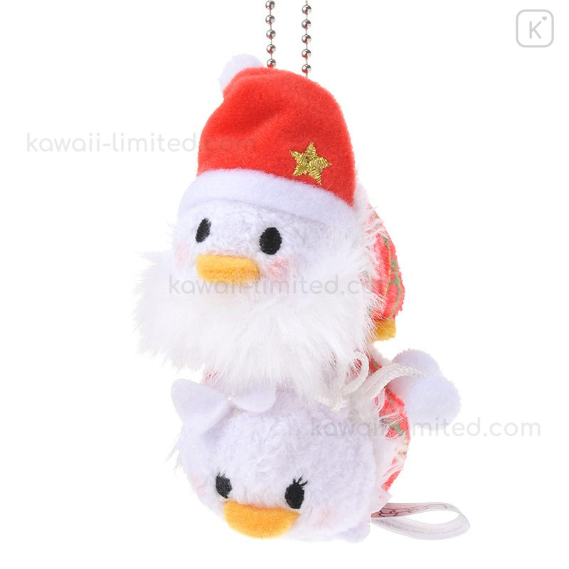 Japan Disney Tsum Tsum Key Chain Donald & Daisy × Christmas Kawaii