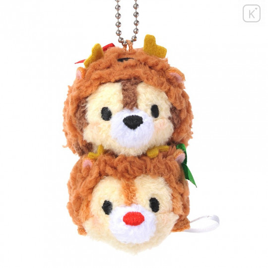 Japan Disney Store Tsum Tsum Key Chain - Chip & Dale × Christmas - 2