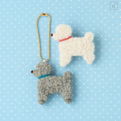 Japan Hamanaka Wool Needle Felting Kit - Toy Poodle Brooch & Charm - 1