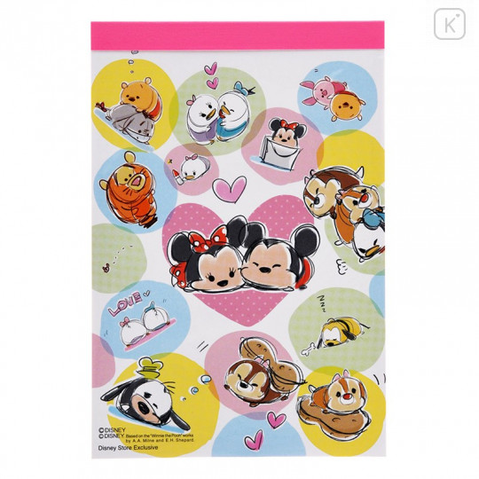 Japan Disney Store Tsum Tsum A6 Notepad - Mickey & Friends - 1
