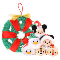 Japan Disney Store Tsum Tsum Mini Plush (S) - 2015 Christmas Wreath Mickey & Friends - 1