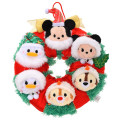 Japan Disney Store Tsum Tsum Mini Plush (S) - 2015 Christmas Wreath Mickey & Friends - 2
