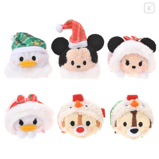 Japan Disney Store Tsum Tsum Mini Plush (S) - 2015 Christmas Wreath Mickey & Friends - 4