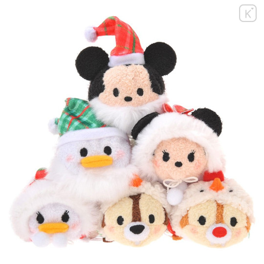 Japan Disney Store Tsum Tsum Mini Plush (S) - 2015 Christmas Wreath Mickey & Friends - 5