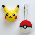Japan Hamanaka Aclaine Needle Felting Kit - Pokemon Pikachu & Poke Ball - 1