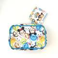 Japan Disney Tsum Tsum Zipper Makeup Stationery Pencil Bag Pouch - White & Blue - 1