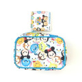 Japan Disney Tsum Tsum Zipper Makeup Stationery Pencil Bag Pouch - White & Blue - 2