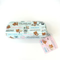 Japan Rilakkuma Zipper Makeup Stationery Pencil Bag Pouch - White & Blue - 3